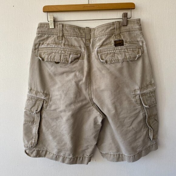 American Eagle Cargo Shorts Mens Size 30 Khaki Distressed VTG Y2K Destroyed - Picture 7 of 9